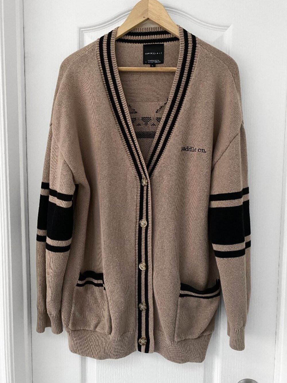 Canoe & Lake Southwest Dockside Knit Cardigan Sand L